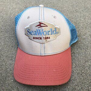 Vintage SEAWORLD Since 1964 Trucker Hat Men's Adjustable Cap Beige